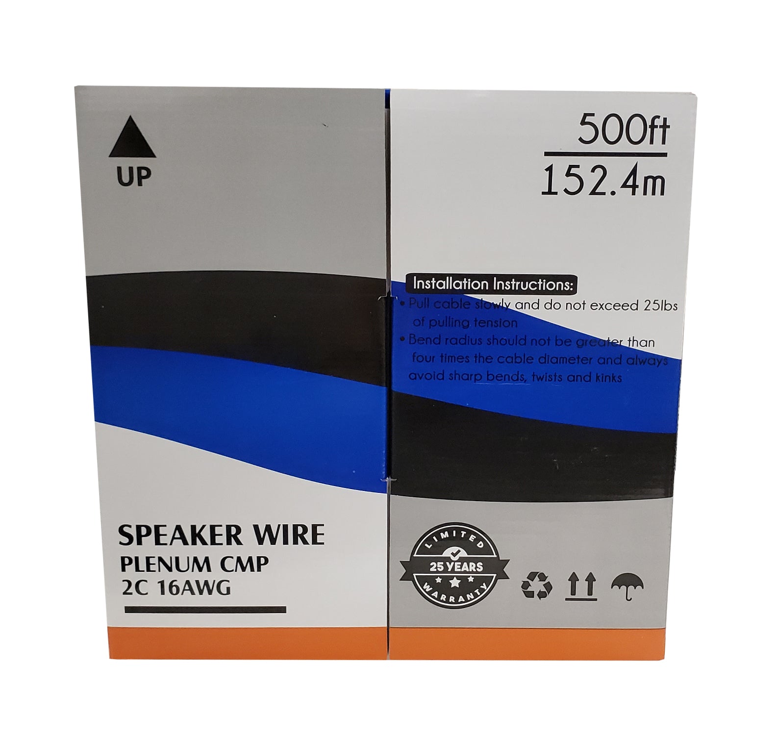 500ft 2C 16AWG Stranded Plenum Bulk Speaker Cable CMP – Generic – Speaker Bulk Cable (photo 4)