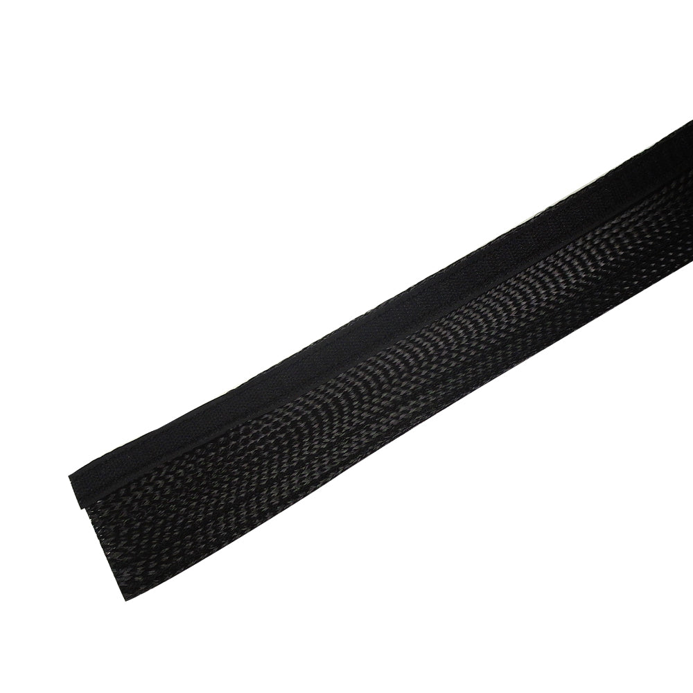100ft 3/4 inch Split Hook and Loop Braided Sleeving Black – Generic