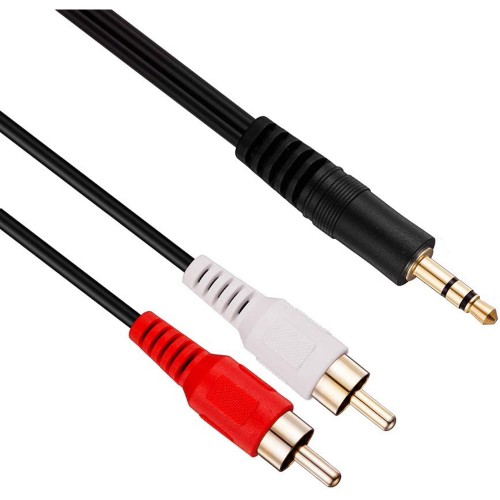 3.5mm Stereo Audio-2RCA Cable M/M 65FT – TopSync – Audio Cable