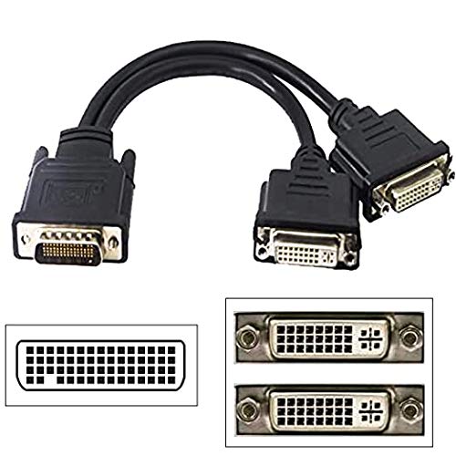 DMS-59 to Dual DVI Video Cable M/2F, Used – Generic – Refurbished – DVI Cable