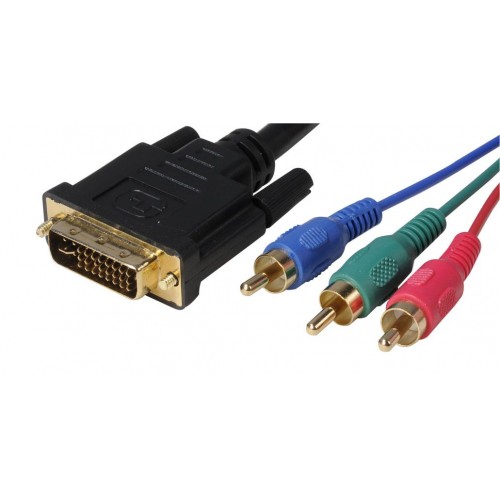 DVI to 3RCA Component Cable 24+1 6FT – TopSync – DVI Cable