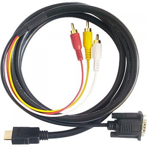 HDMI - 3RCA+VGA Cable M/M 6FT – Generic