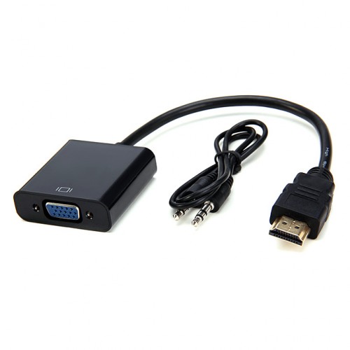 HDMI male to VGA female cable converter adapter with audio no power – Generic – HDMI Cable