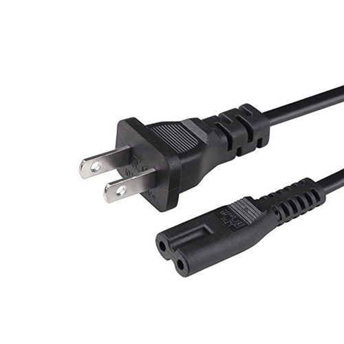 Laptop Power Cord 2Prong/2Pin 5FT black cable – Generic – Power Cable