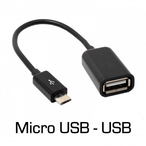 MicroUSB male to USB female cable adatper retail package (OTG-On The Go, USB OTG) – Generic