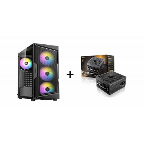 Antec AX61 Elite 4x120mm ARGB Fans-Glass Panel ATX Gaming Case (Black) + Antec 750W 80+Bronze PCIE5.1 Non-Modular ATX3.1 Power Supply - Black – Generic