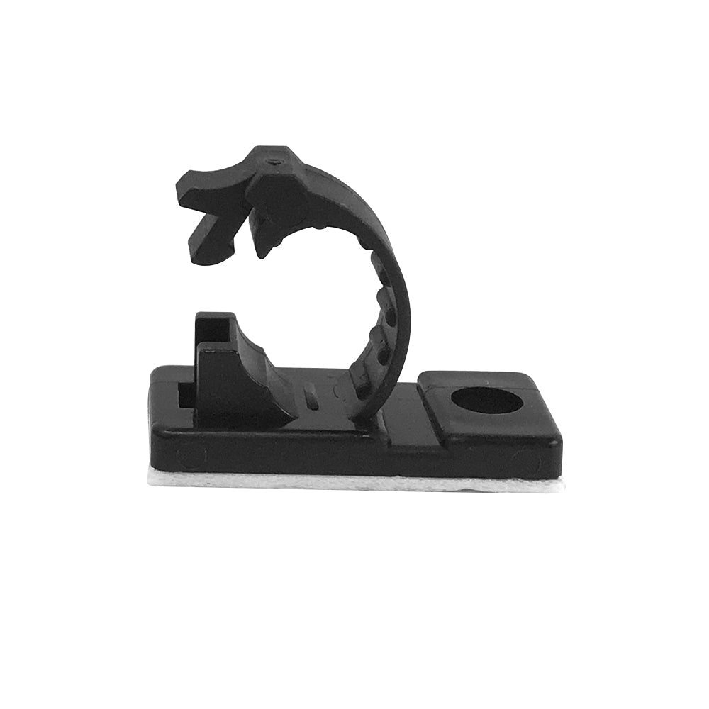 Cable Clamp, 7.5mm OD Cable, Self-Adhesive or Screw-Down - Black - Pack of 100 – Generic – Cable Clips (photo 2)