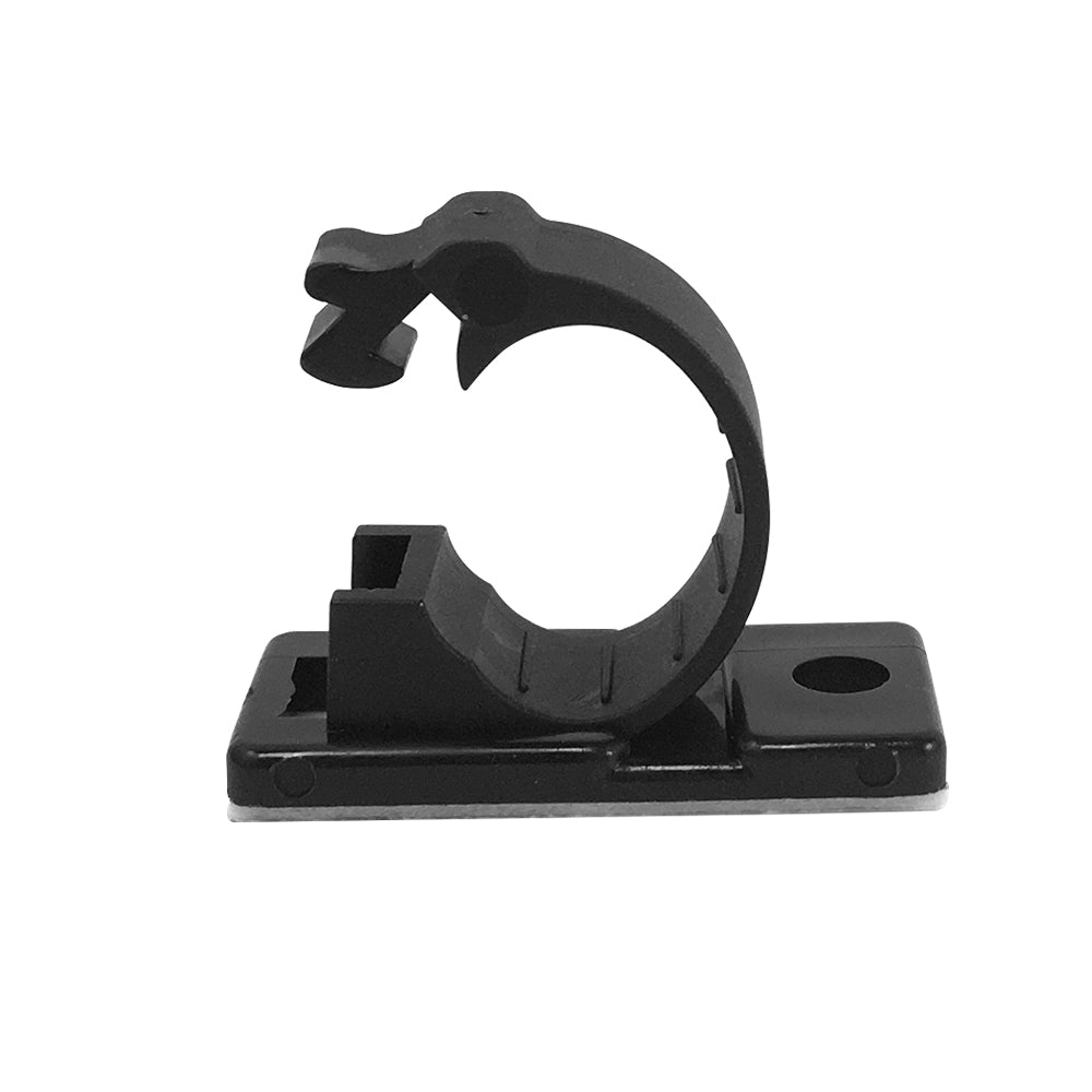 Cable Clamp, 12mm OD Cable, Self-Adhesive or Screw-Down - Black - Pack of 100 – Generic – Cable Clips (photo 2)