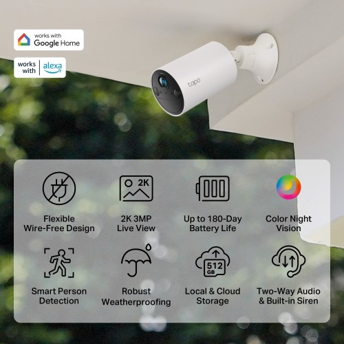 (Open Box) TP-Link TCB82 (2-pack) Smart Wire-Free Indoor/Outdoor Security Camera – Open Box – Networking Refurbished (photo 2)