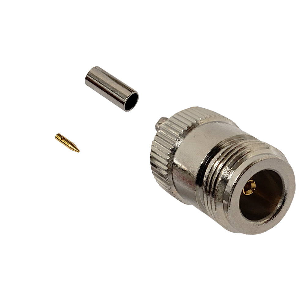 N-Type Female Crimp Connector for RG174 (LMR-100) 50 Ohm – Generic – RF Connectors