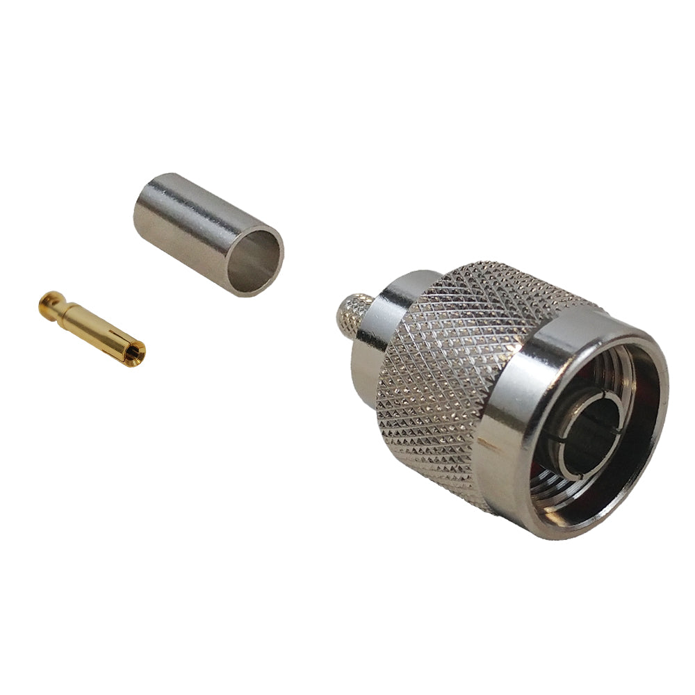 N-Type Reverse Polarity Male Crimp Connector for RG58 (LMR-195) 50 Ohm – Generic – RF Connectors