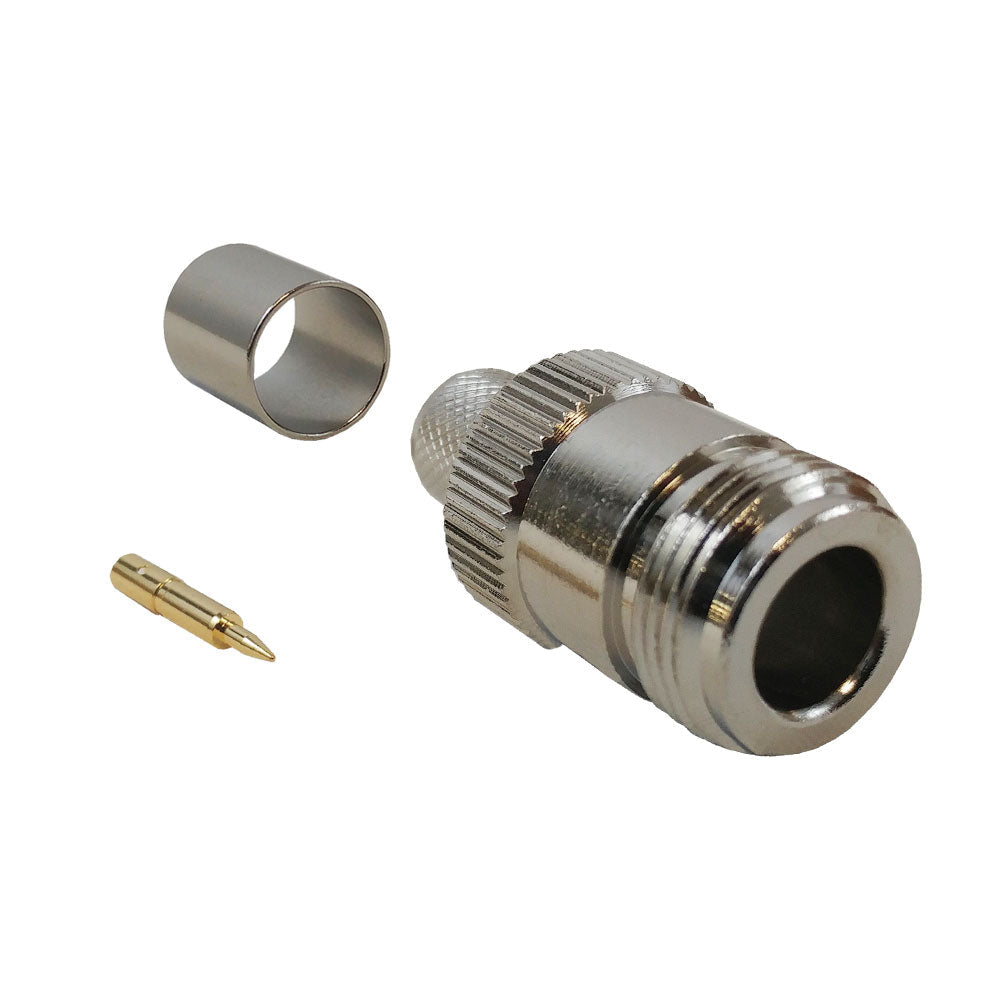N-Type Reverse Polarity Female Crimp Connector for RG8 (LMR-400) 50 Ohm – Generic – RF Connectors