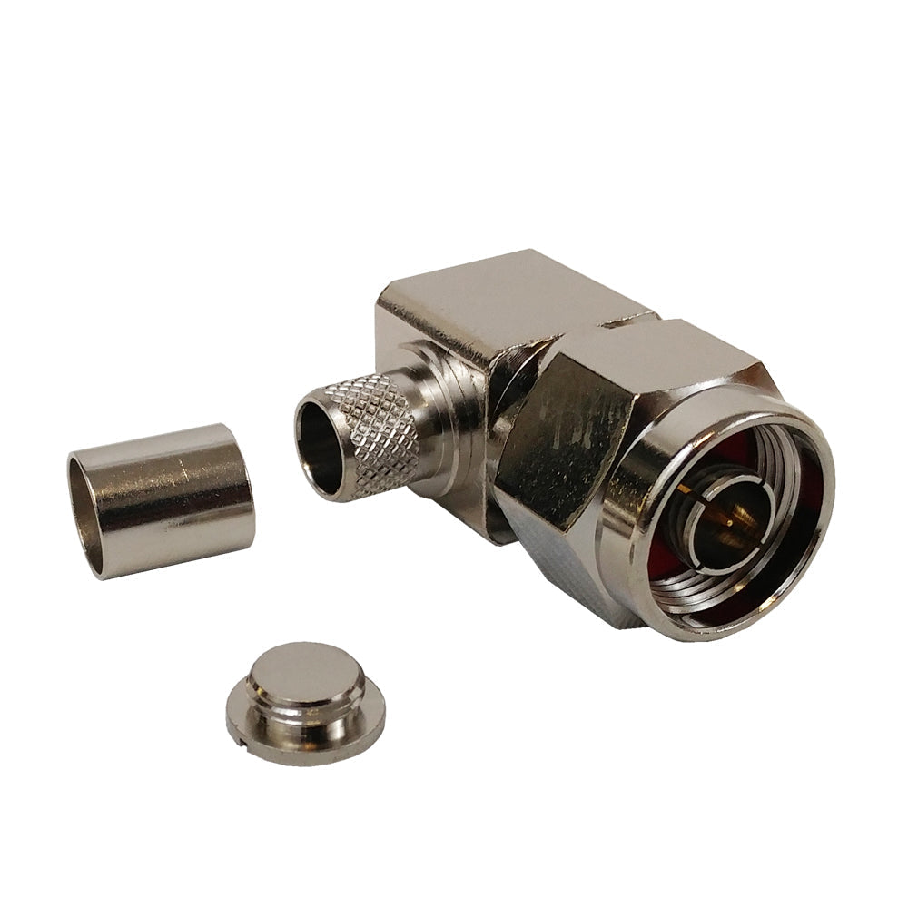 N-Type Right Angle Male Crimp Connector for RG8 (LMR-400) 50 Ohm – Generic