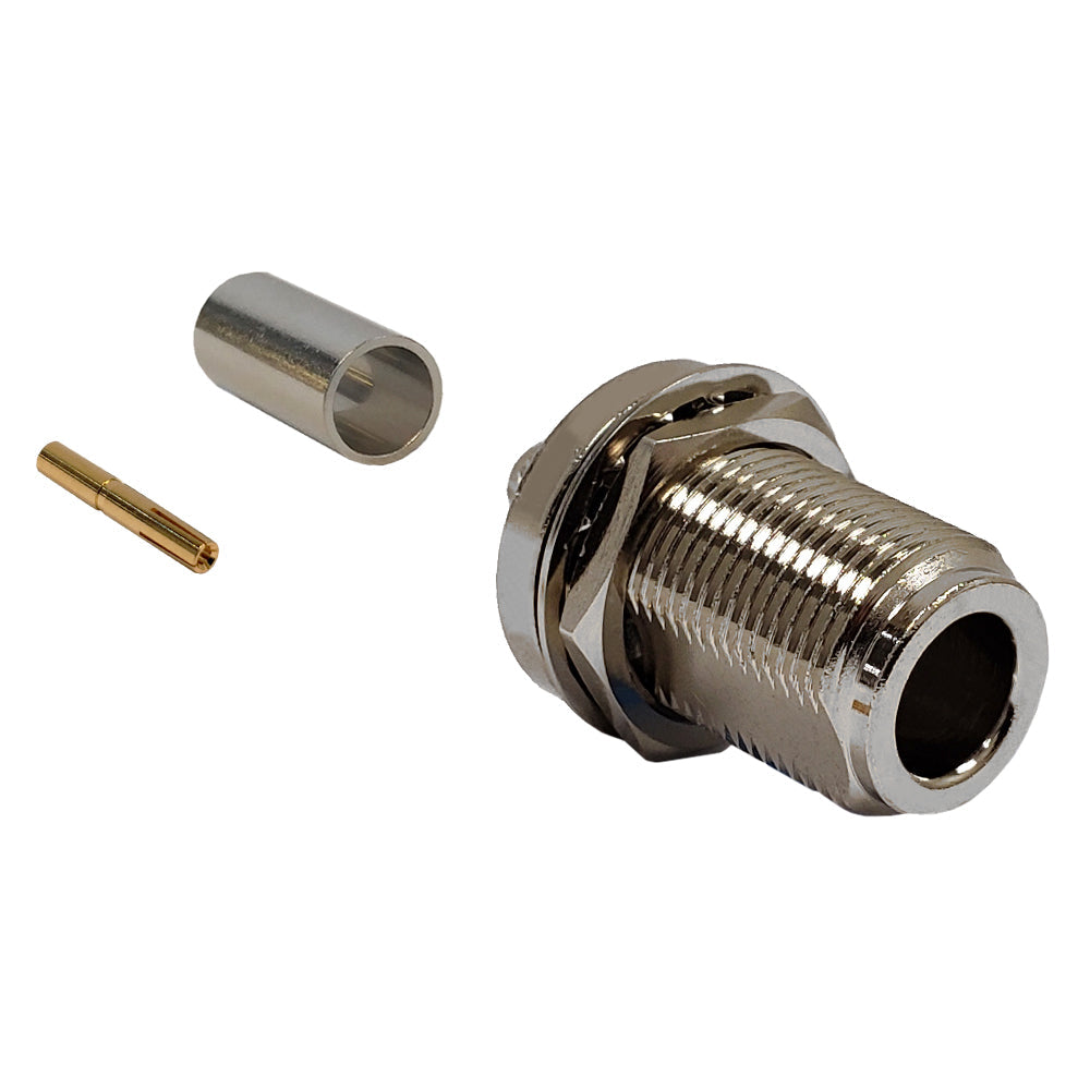 N-Type Female Bulkhead Crimp Connector for LMR-240 50 Ohm – Generic