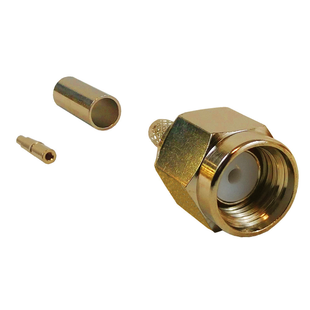 SMA Male Crimp Connector for RG174 (LMR-100) 50 Ohm - Gold – Generic – RF Connectors