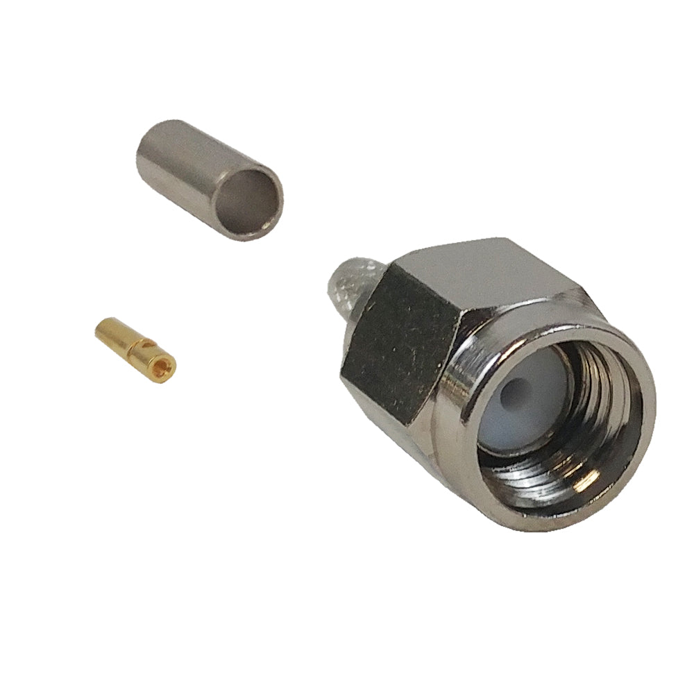 SMA Reverse Polarity Male Crimp Connector for RG174 (LMR-100) 50 Ohm – Generic