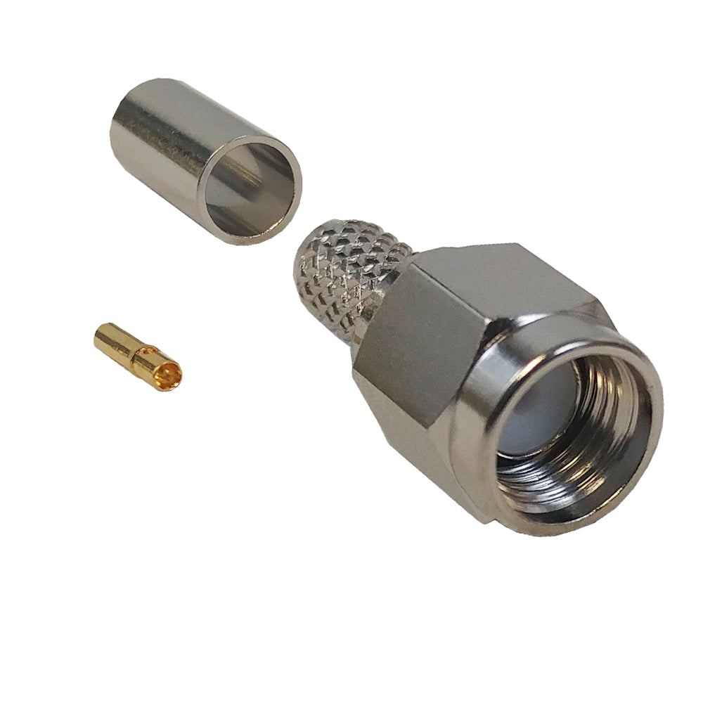 SMA Reverse Polarity Male Crimp Connector for RG58 (LMR-195) 50 Ohm – Generic – RF Connectors