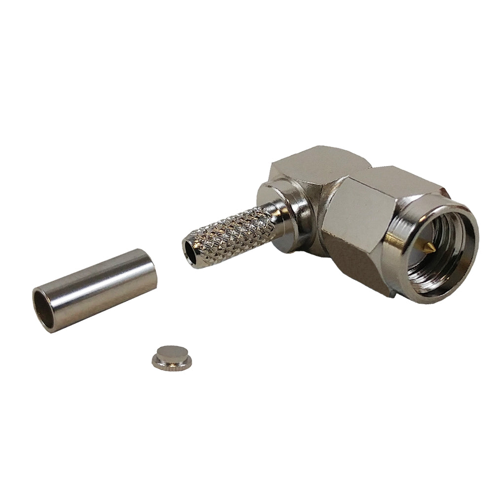 SMA Right Angle Male Crimp Connector for RG174 (LMR-100) 50 Ohm – Generic