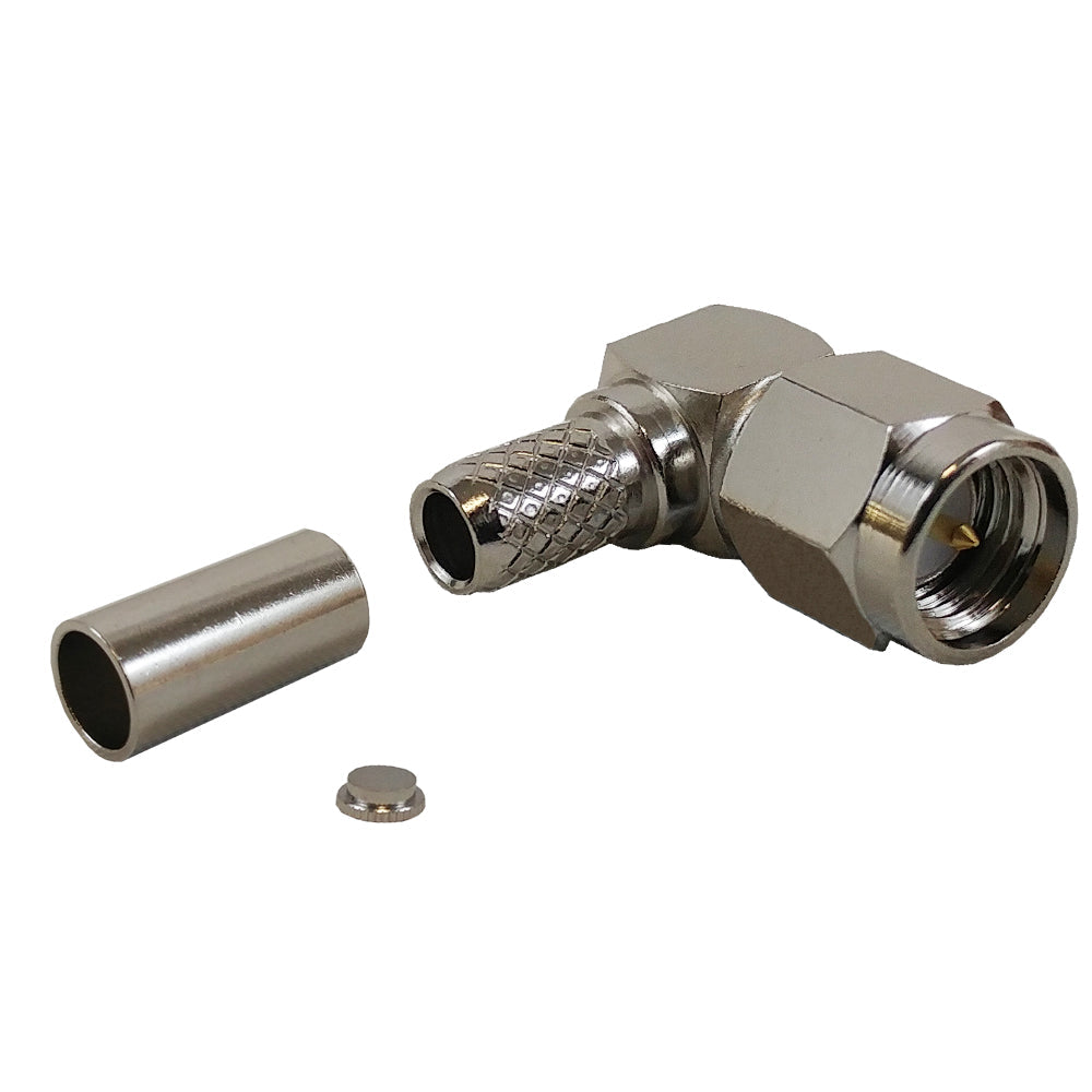 SMA Right Angle Male Crimp Connector for RG58 (LMR-195) 50 Ohm – Generic
