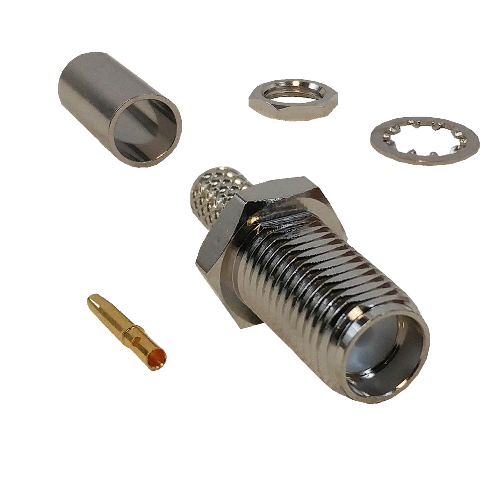 SMA Female Bulkhead Crimp Connector for RG174 (LMR-100) 50 Ohm – Generic
