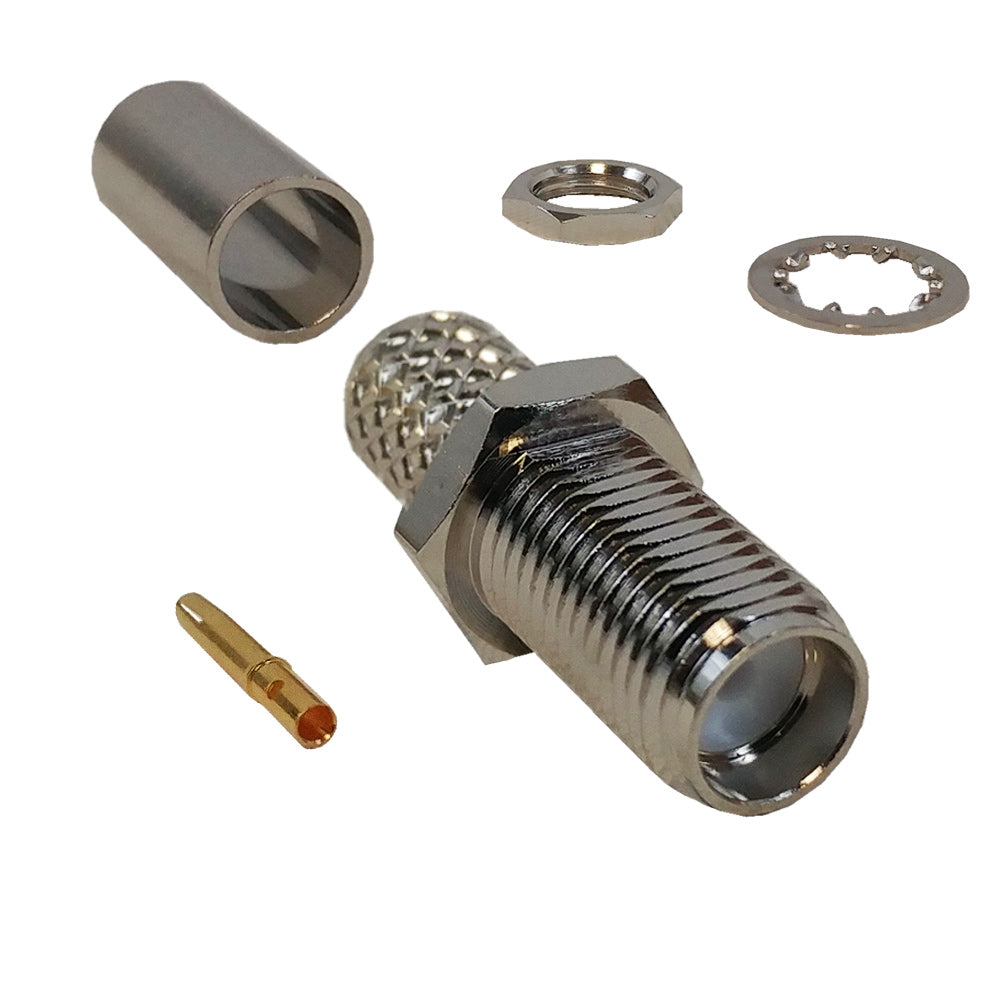 SMA Female Bulkhead Crimp Connector for LMR-240 50 Ohm – Generic – RF Connectors