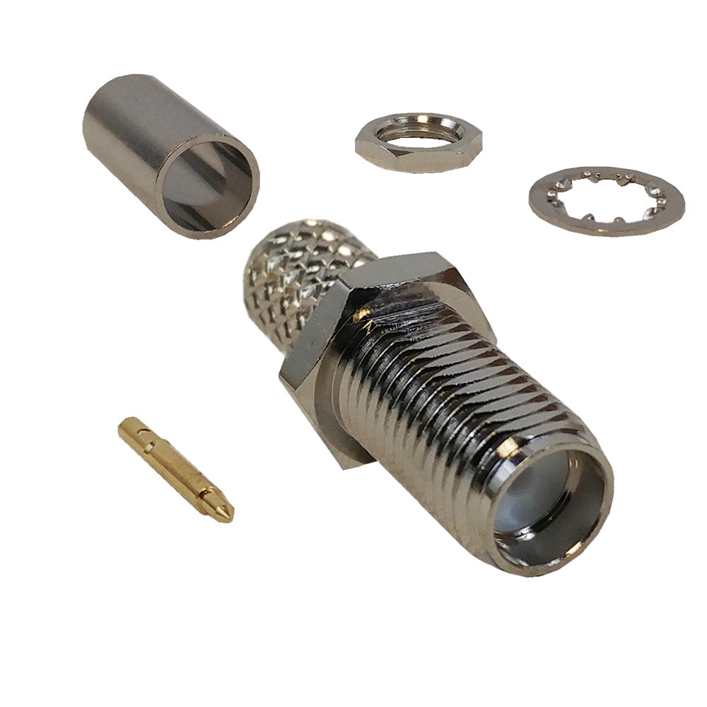 SMA Reverse Polarity Female Bulkhead Crimp Connector for LMR-240 50 Ohm – Generic