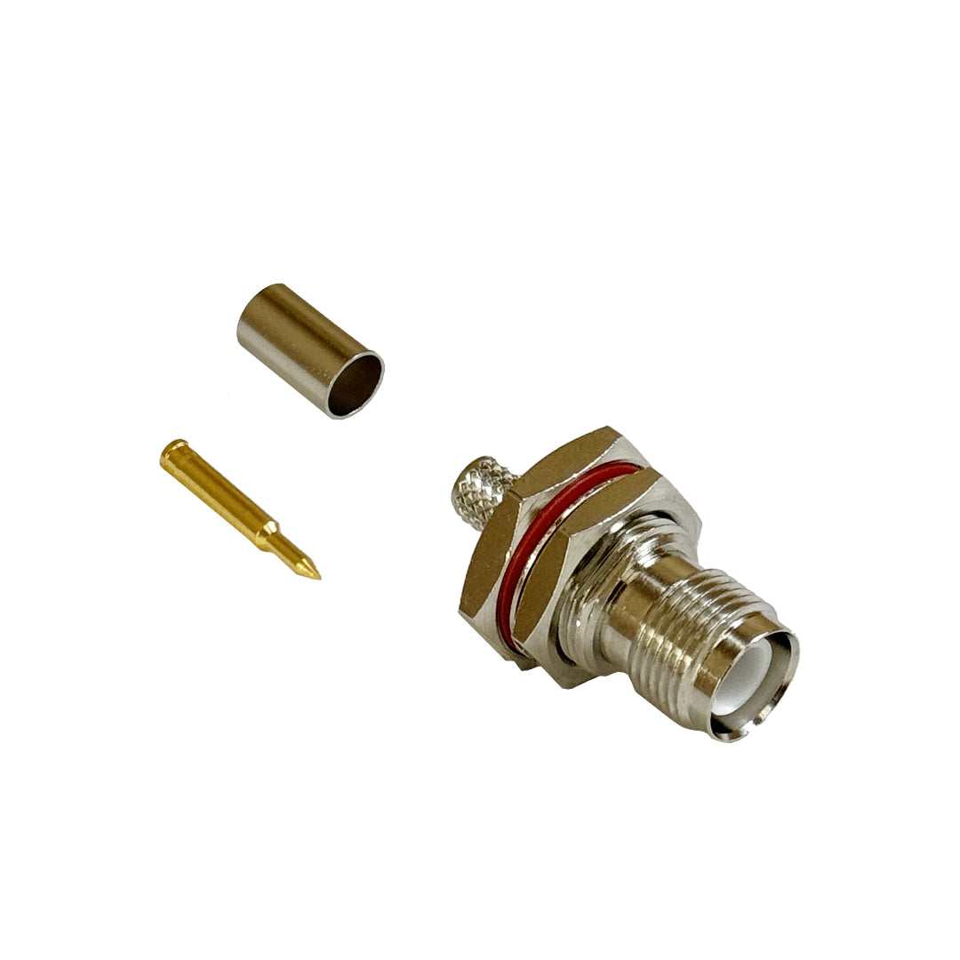 TNC Reverse Polarity Female Bulkhead Crimp Connector for LMR-240 50 Ohm – Generic – RF Connectors