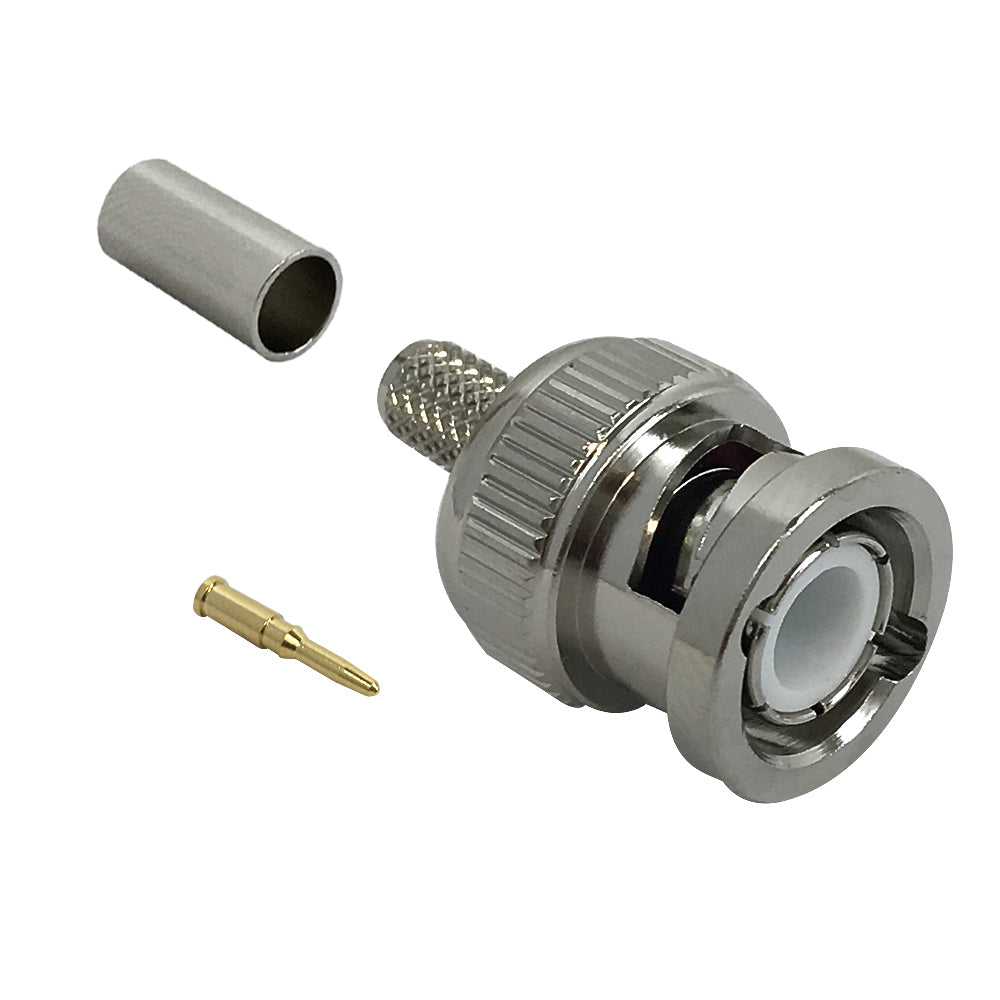 BNC Male Crimp Connector for RG58 (LMR-195) 50 Ohm – Generic – RF Connectors