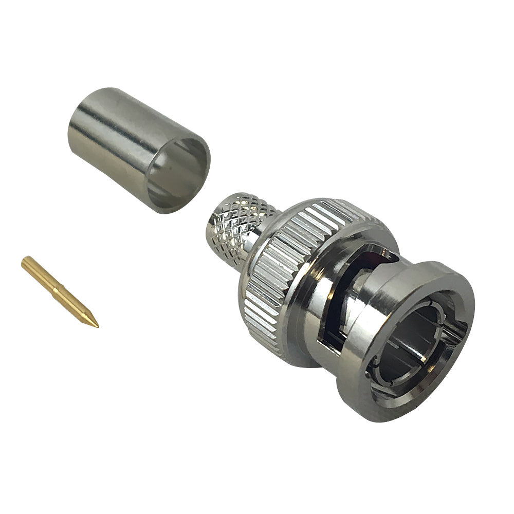 BNC Male Crimp Connector for RG6 Cable - 6GHz Max – Generic