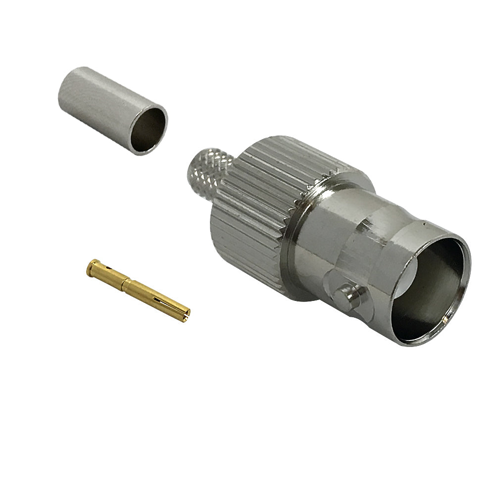 BNC Female Crimp Connector for RG58 (LMR-195) 50 Ohm – Generic – RF Connectors