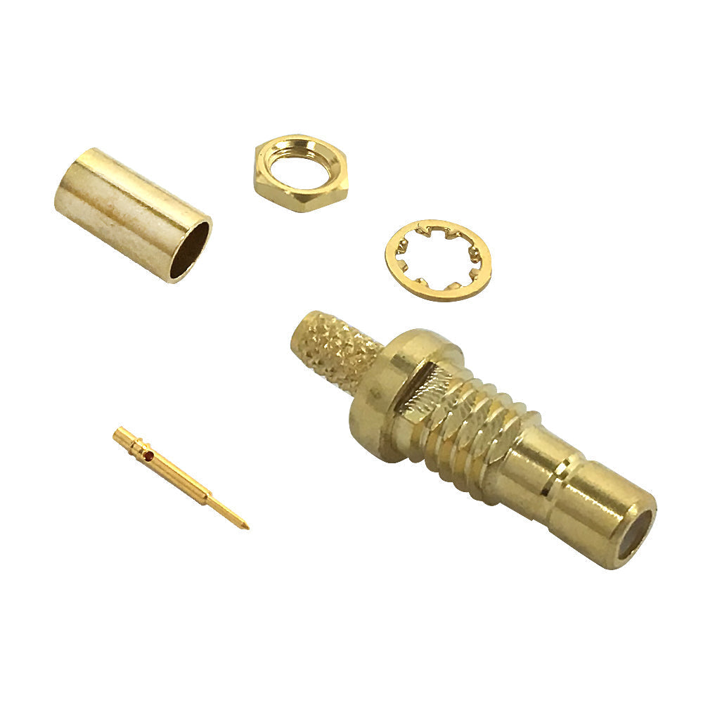 SMB Female Bulkhead Crimp Connector for RG174 (LMR-100) 50 Ohm – Generic
