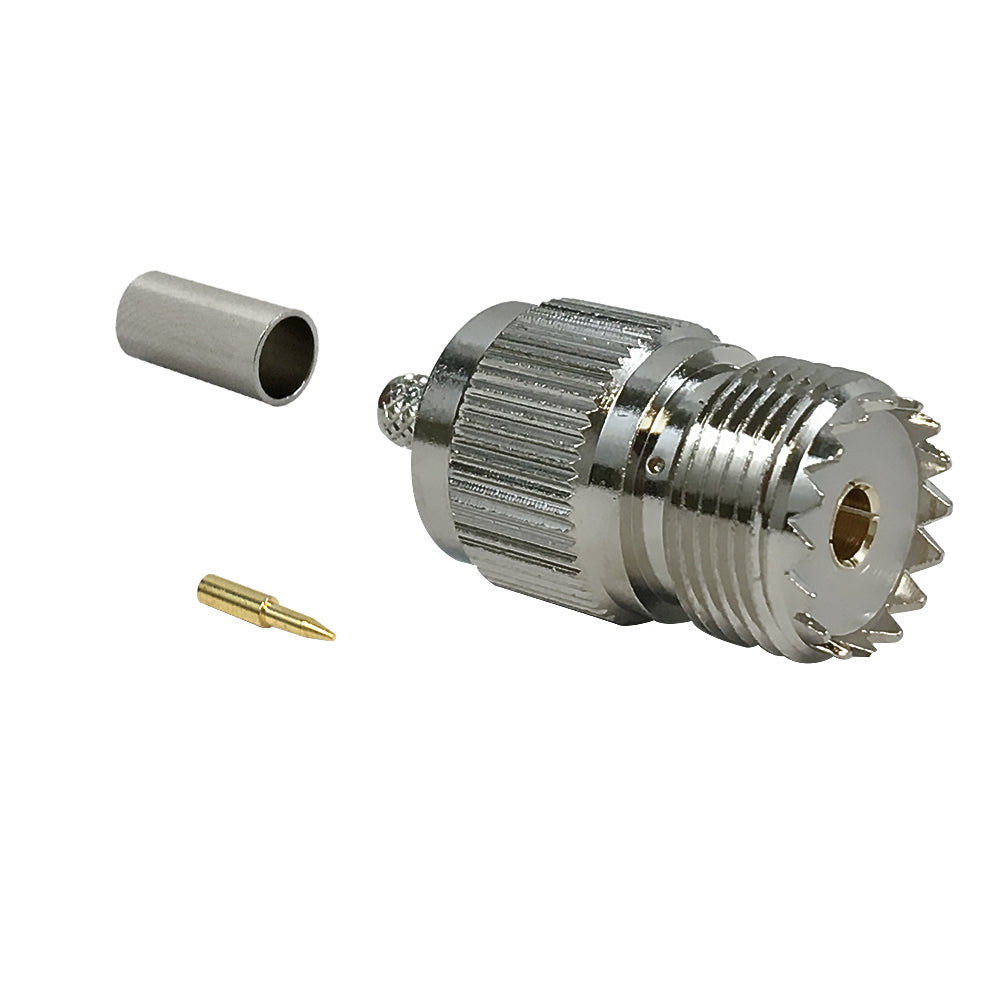 UHF Female Crimp Connector for RG58 (LMR-195) 50 Ohm – Generic