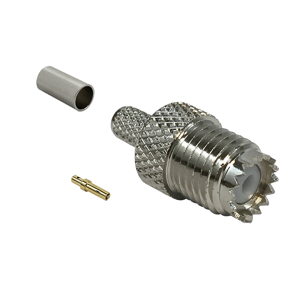Mini-UHF Female Crimp Connector for RG58 (LMR-195) 50 Ohm – Generic – RF Connectors