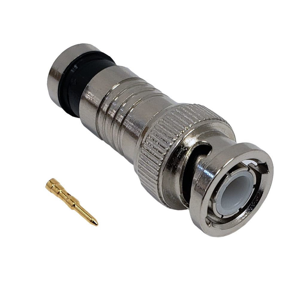 BNC Male Compression Connector for RG6 Plenum - Pack of 10 – Generic