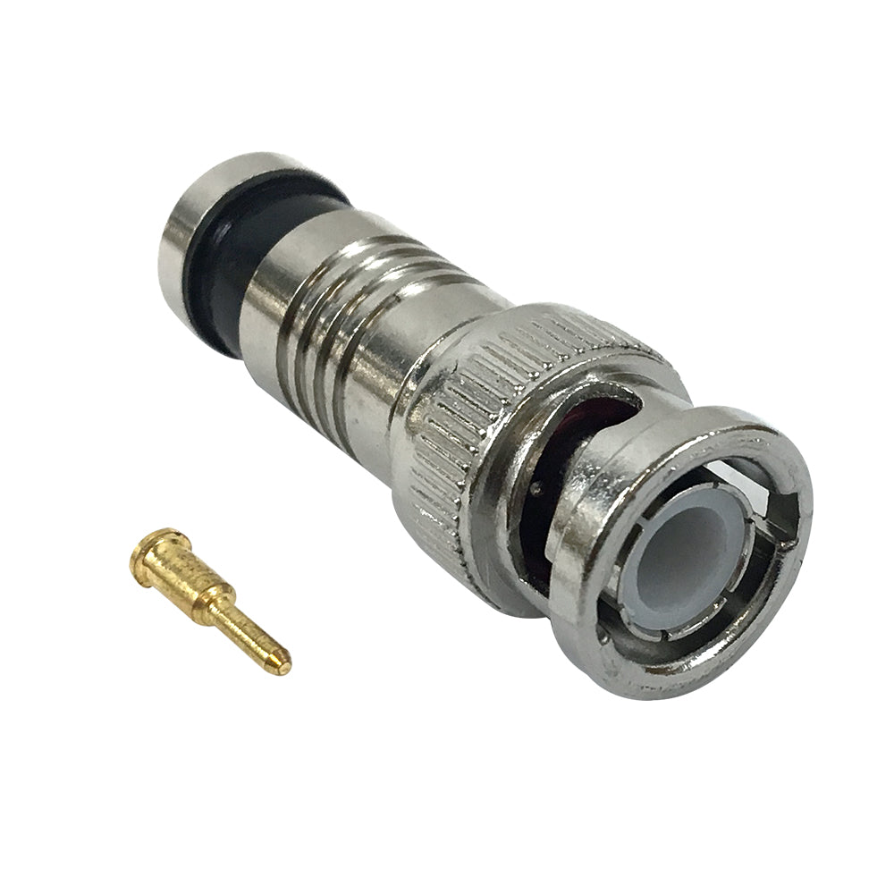 BNC Male Compression Connector for RG6 Quad Shield - Pack of 10 – Generic