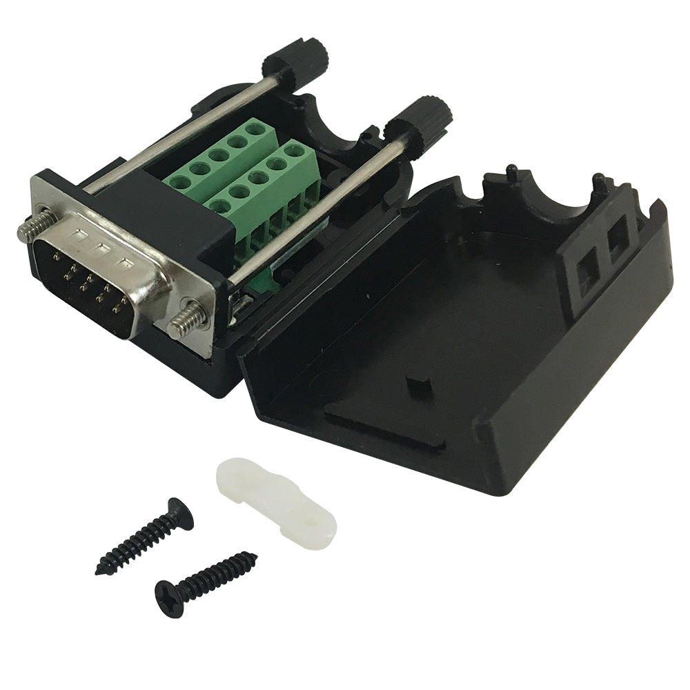 DB9 Male Screw Down Field Termination Connector Kit – Generic – D-Sub Connectors (photo 3)