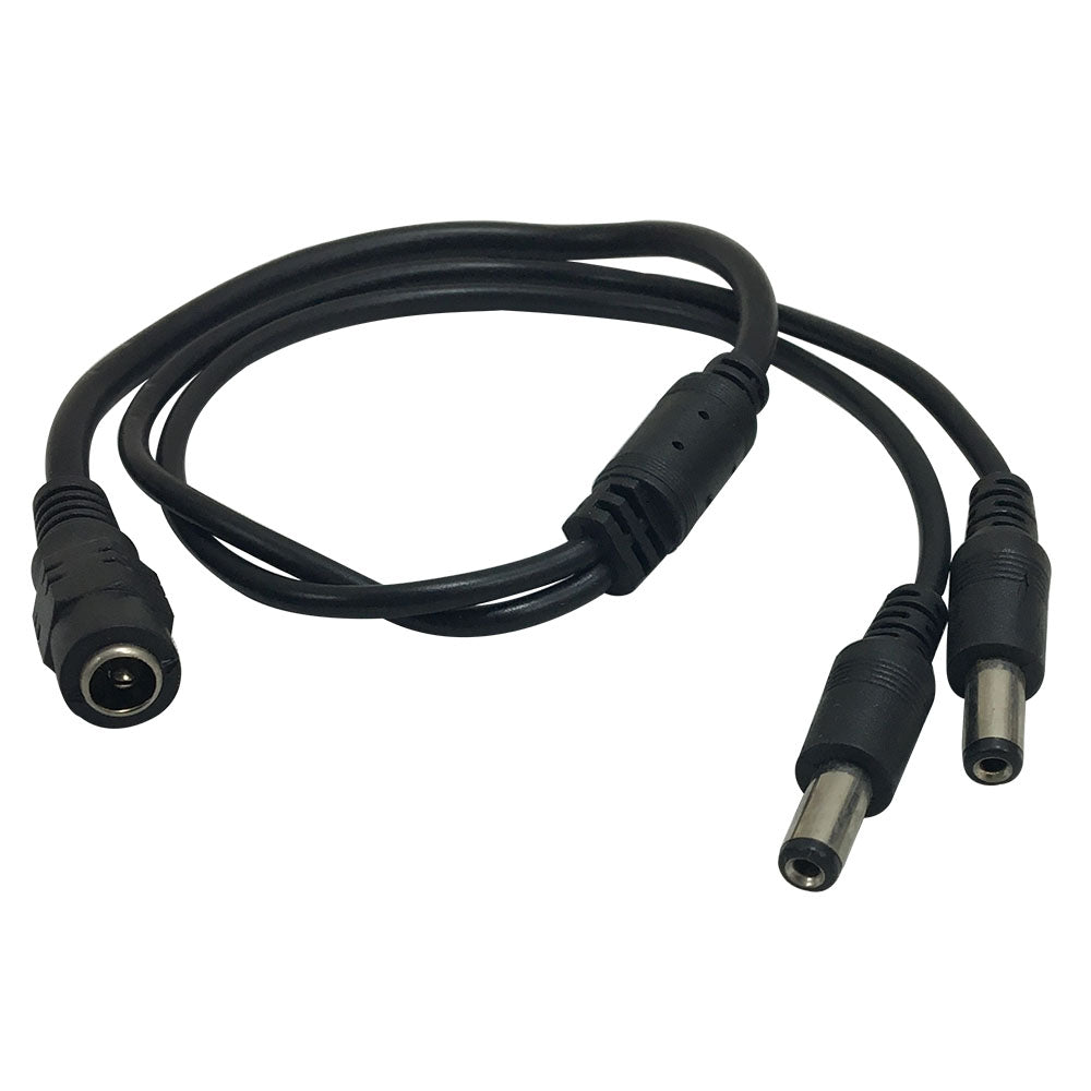 DC Power Splitter Cable 1 x 2.1mm Female to 2 x 2.1mm Male (18 inch, 22/24AWG) – Generic