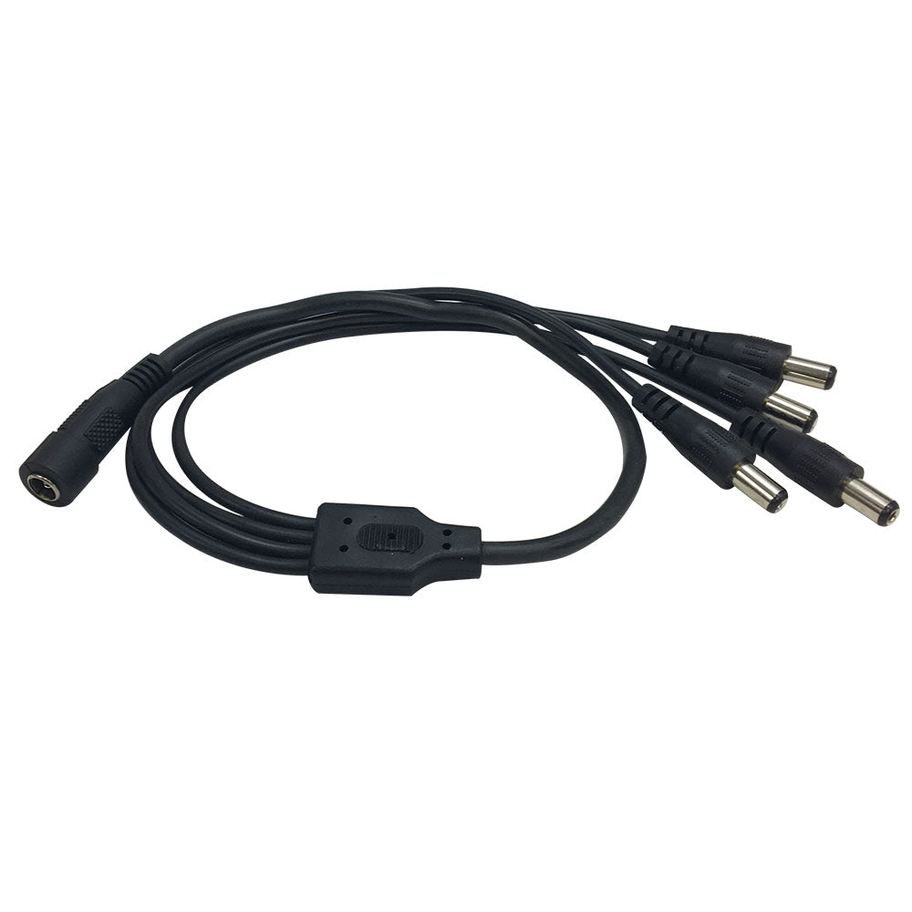 DC Power Splitter Cable 1 x 2.1mm Female to 4 x 2.1mm Male (18 inch, 22/24AWG) – Generic