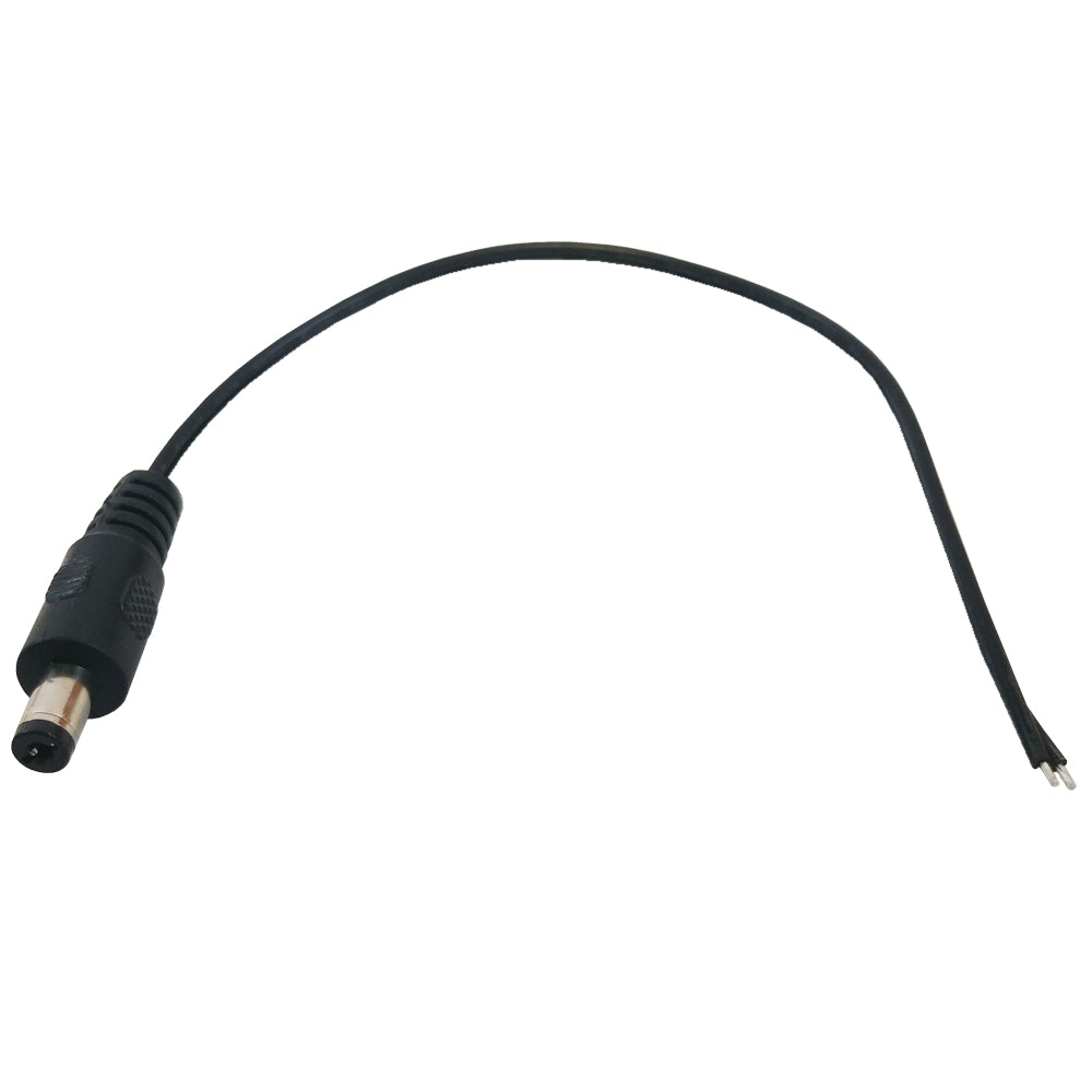 DC Power Connector Male 2.1mm x 5.5mm (8 inch Pigtail, 22AWG) – Generic
