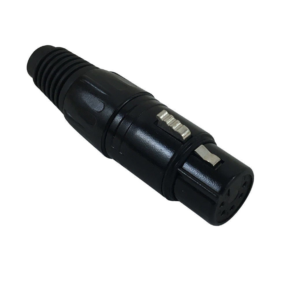 DMX 5-pin Female Connector - Black – Generic – Audio Connectors