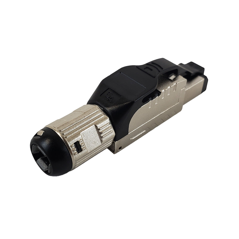 RJ45 Cat6a Shielded Field Termination Tool-Less Plug (Solid or Stranded) (8P 8C) - IP20 – Generic