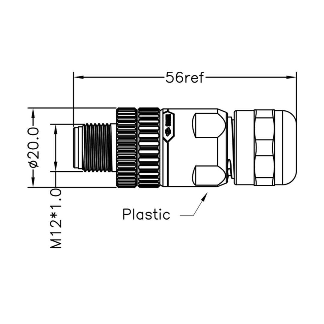 M12 4-pin A-Code Male Connector – Generic – Data Connectors (photo 3)