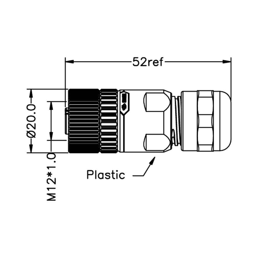 M12 4-pin D-Code Female Connector – Generic – Data Connectors (photo 3)