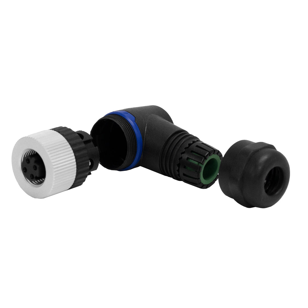 M12 4-pin D-Code Female Right Angle Connector – Generic – Data Connectors (photo 2)