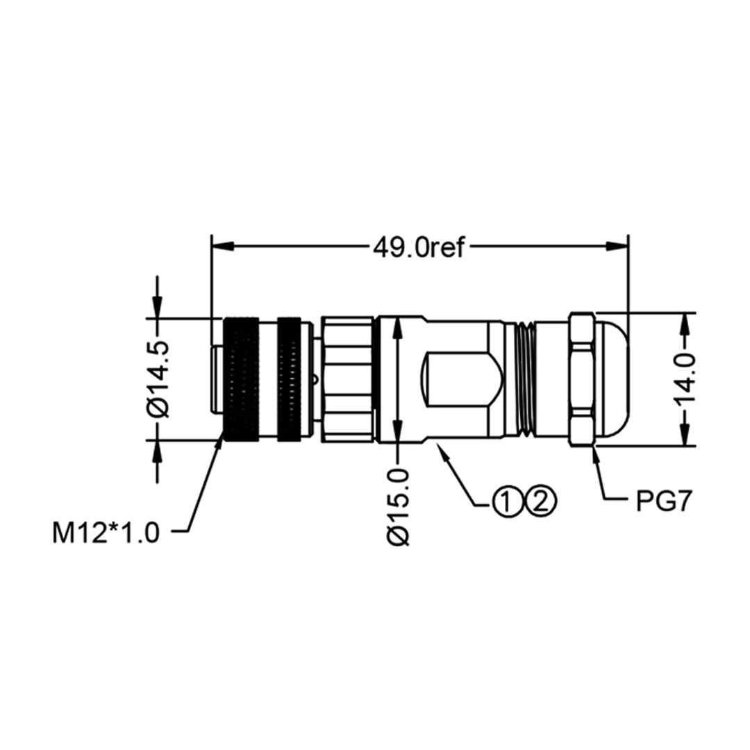 M12 8-pin X-Code Female Connector – Generic – Data Connectors (photo 3)