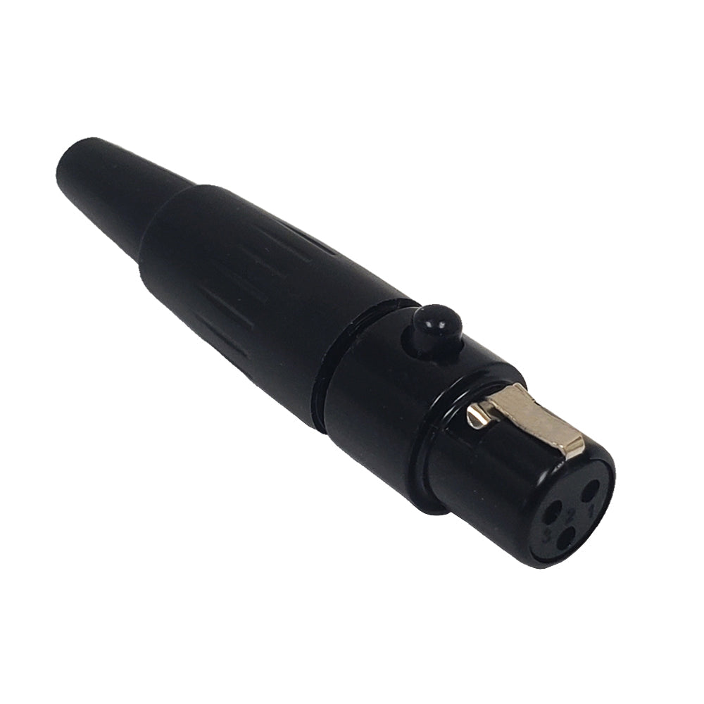 Mini-XLR 3-pin Female Connector - Black – Generic