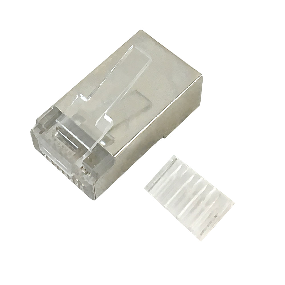 RJ45 Cat6a Shielded Plug with Insert (Solid or Stranded) (8P 8C) - Pack of 50 – Generic