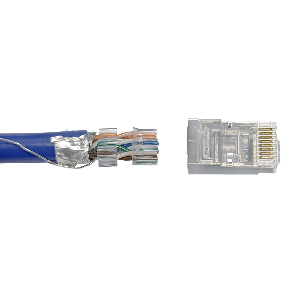 RJ45 Cat6a Shielded 3-pcs Plug (Solid or Stranded) (8P 8C) - Pack of 50 – Generic – Data Connectors (photo 3)