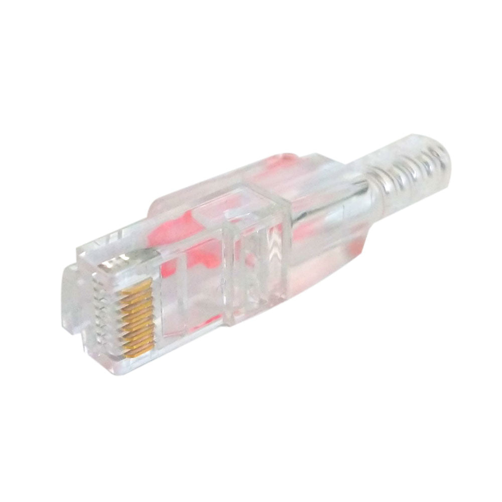 RJ45 Cat6/Cat6a Locking 3-pcs Plug with Boot for Solid or Stranded Round Cable (8P 8C) - Pack of 50 – Generic – Data Connectors (photo 2)