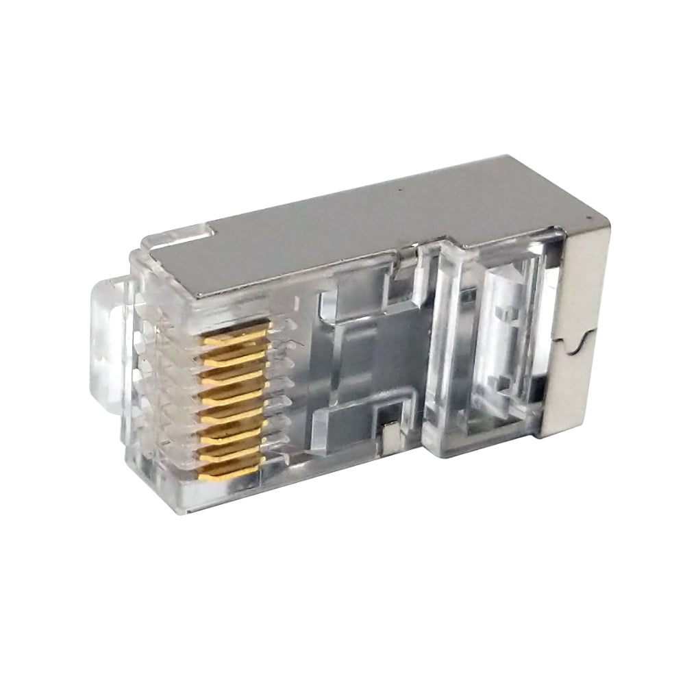 RJ45 Cat6 Pass-Through Shielded Plug (Solid or Stranded) (8P 8C) - Pack of 50 – Generic – Data Connectors (photo 2)